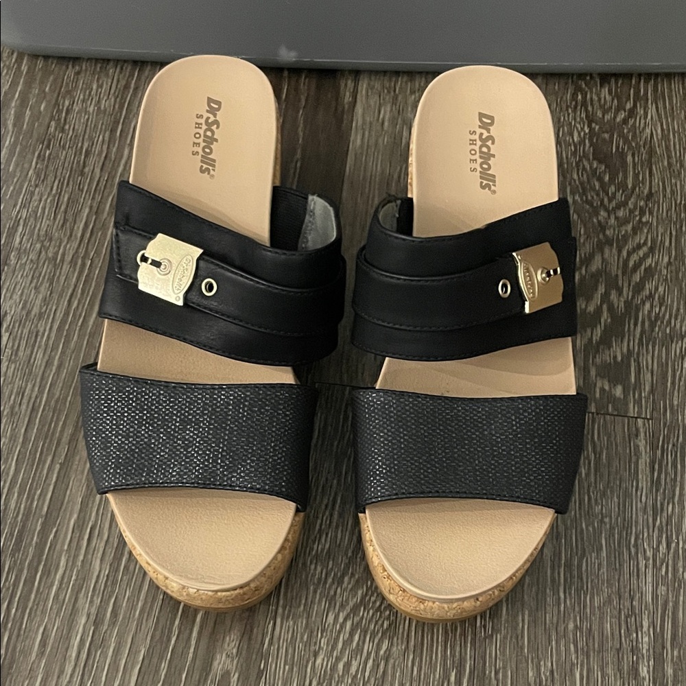 Dr. Scholl's Black and Tan Women's Mules